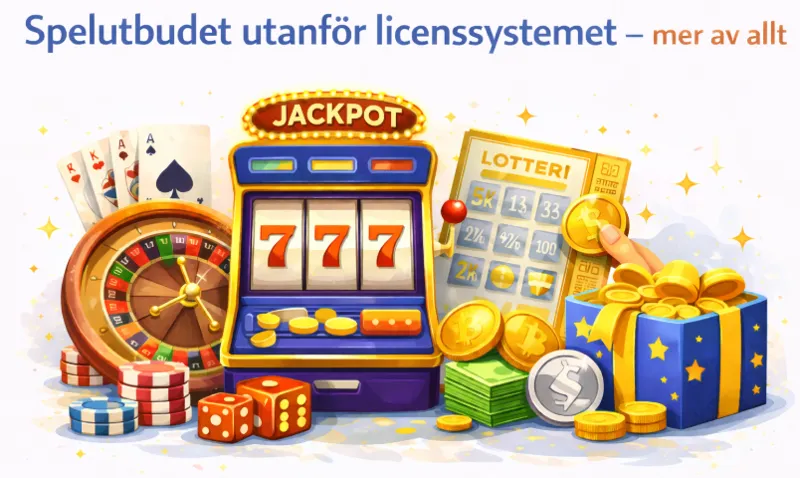 Spelutbudet utanför licenssystemet – mer av allt